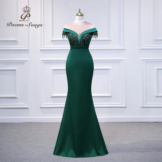 Elegant Green Grand Evening Dress