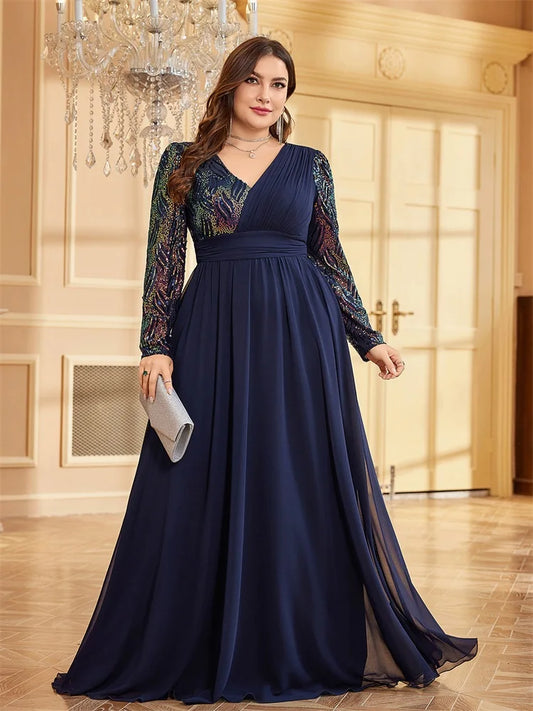 Plus Size Gorgeous Royal Blue Gown